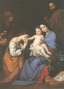 La Sagrada Familia con Santa Ana y Catalina de Alejandria