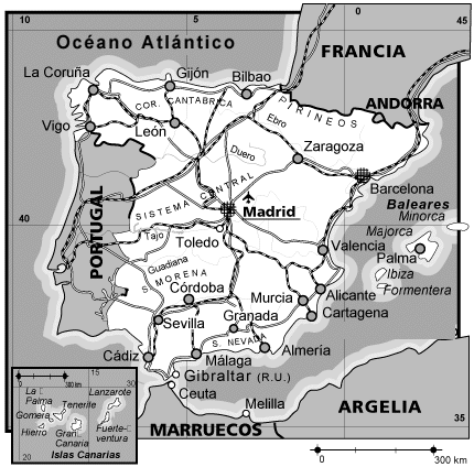Mapa de Espaňa